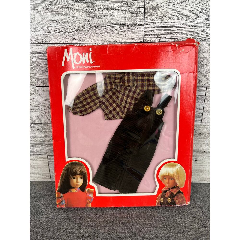 MONI URANIUM OUTFITS Boy Doll Clothes Brown Overalls Boxed Lot Two